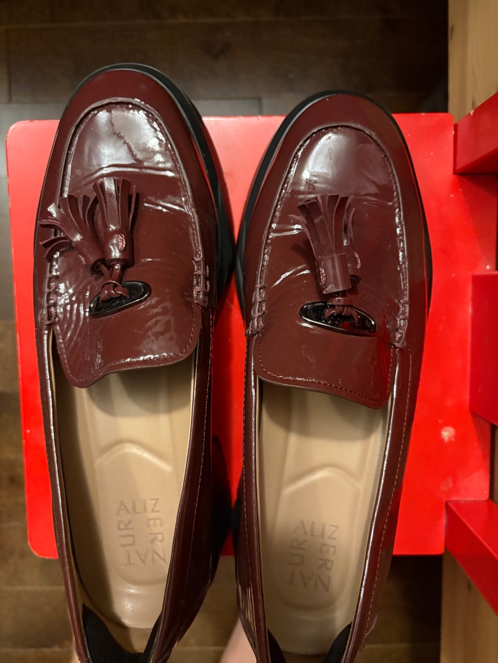 Naturalizer Women's Wine Patent Tassel Loafers